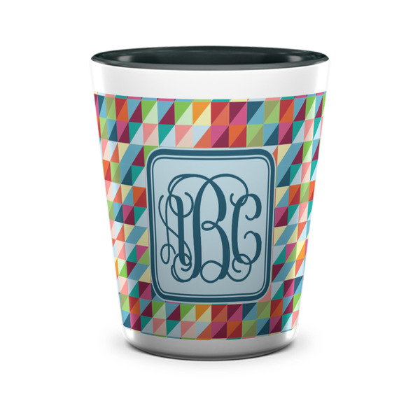 Retro Triangles Shot Glass - Two Tone - FRONT