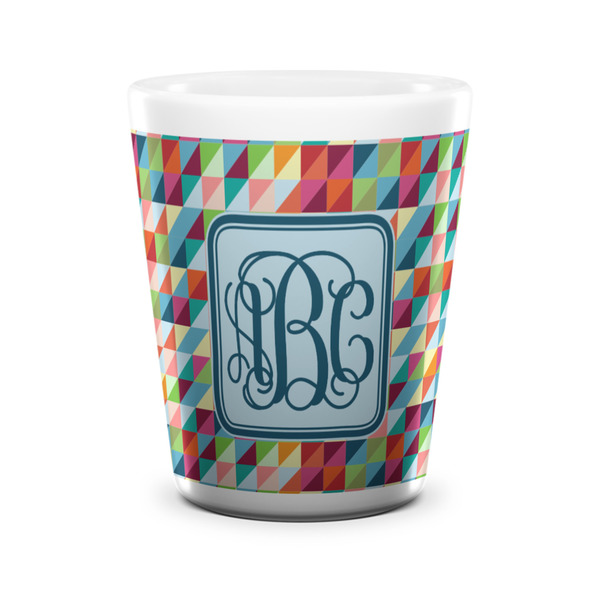 Retro Triangles Shot Glass - White - FRONT