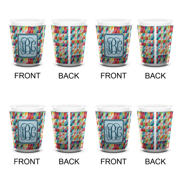 Retro Triangles Shot Glass - White - Set of 4 - APPROVAL