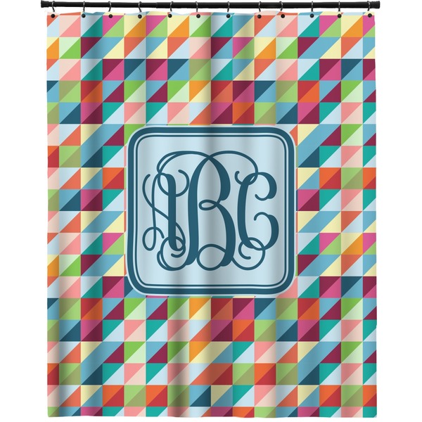 Custom Retro Triangles Extra Long Shower Curtain - 70"x84" (Personalized)