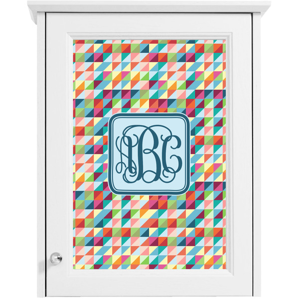 Retro Triangles Single White Cabinet Decal