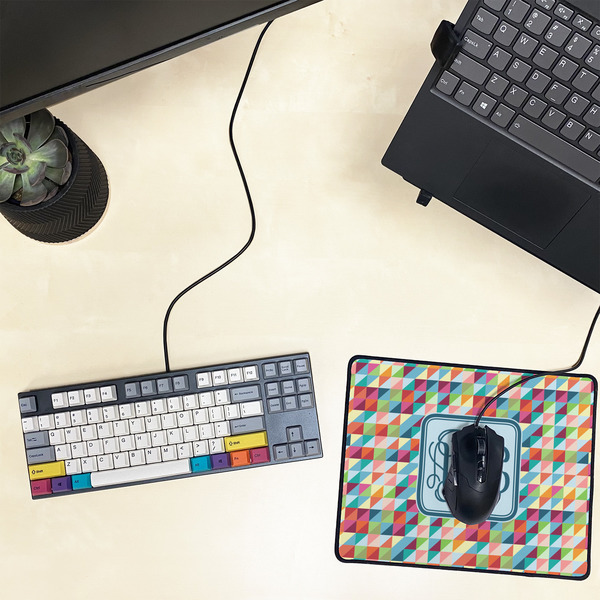 Retro Triangles Small Gaming Mats - LIFESTYLE