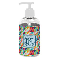 Retro Triangles Plastic Soap / Lotion Dispenser (8 oz - Small - White) (Personalized)