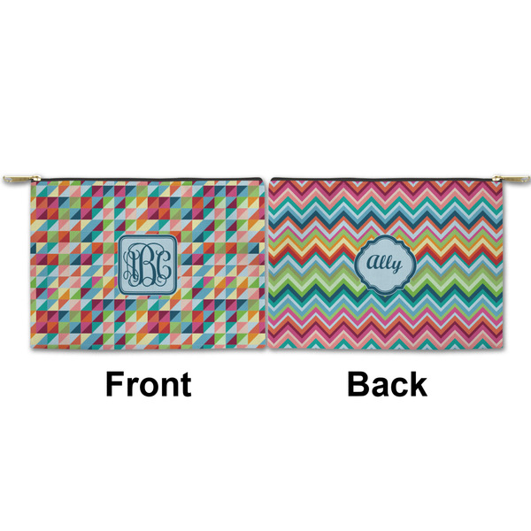 Retro Triangles Small Zipper Pouch Approval (Front and Back)