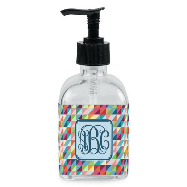 Custom Retro Triangles Glass Soap & Lotion Bottle - Single Bottle (Personalized)