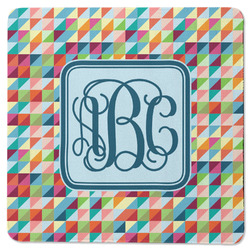 Retro Triangles Square Rubber Backed Coaster (Personalized)