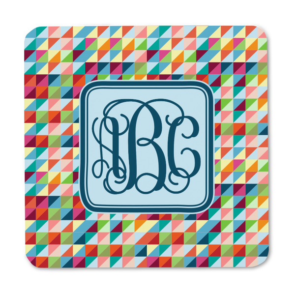 Retro Triangles Square Fridge Magnet - FRONT