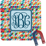 Retro Triangles Square Fridge Magnet (Personalized)