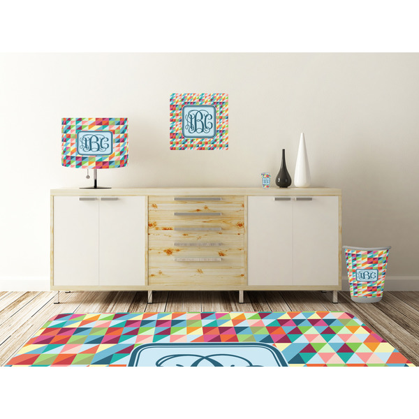 Retro Triangles Square Wall Decal Wooden Desk