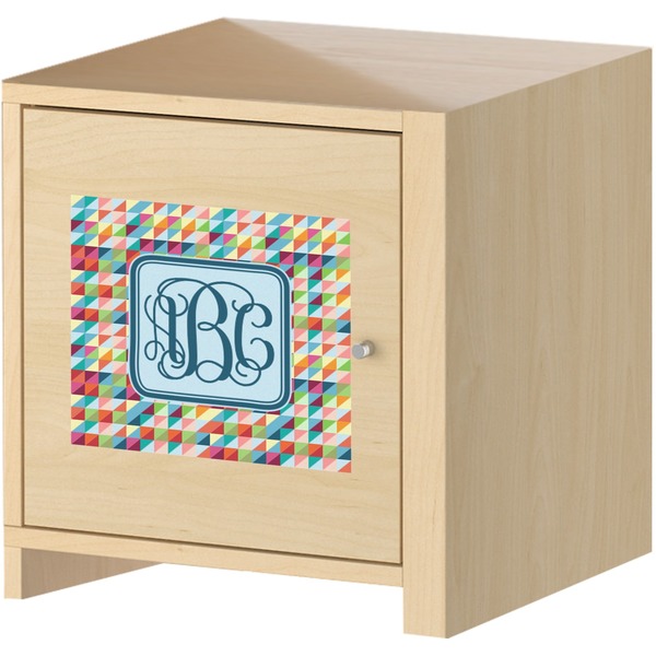 Retro Triangles Square Wall Decal on Wooden Cabinet