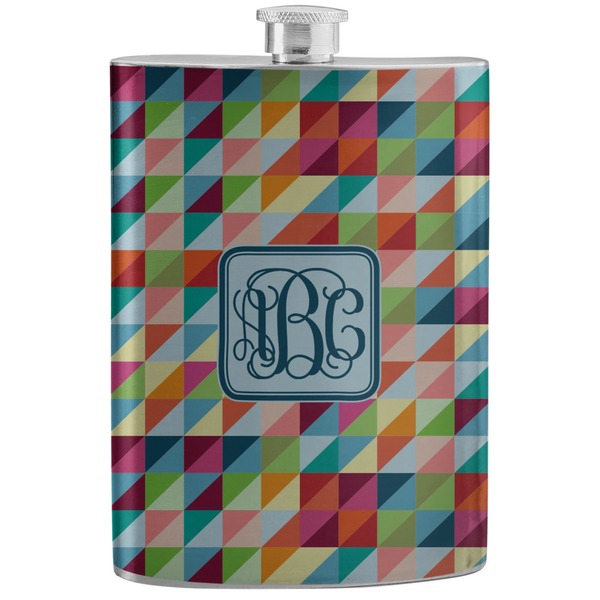Custom Retro Triangles Stainless Steel Flask (Personalized)