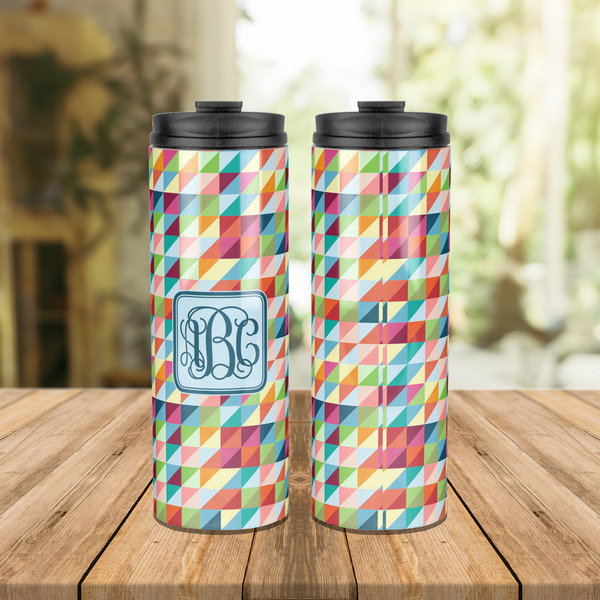 Retro Triangles Stainless Steel Tumbler - Lifestyle