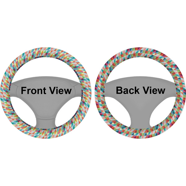 Retro Triangles Steering Wheel Cover- Front and Back