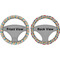 Retro Triangles Steering Wheel Cover- Front and Back