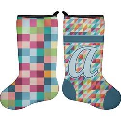 Retro Triangles Holiday Stocking - Double-Sided - Neoprene (Personalized)
