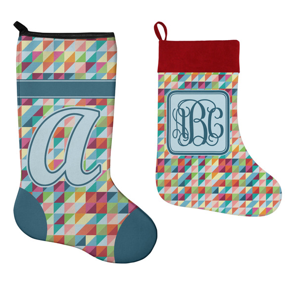 Retro Triangles Stockings - Side by Side compare