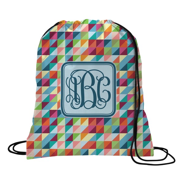 Custom Retro Triangles Drawstring Backpack - Medium (Personalized)