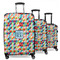 Retro Triangles 3 Piece Luggage Set - 20" Carry On, 24" Medium Checked, 28" Large Checked (Personalized)