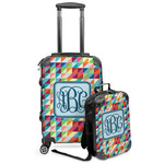 Retro Triangles Kids 2-Piece Luggage Set - Suitcase & Backpack (Personalized)