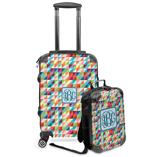 Custom Retro Triangles Kids 2-Piece Luggage Set - Suitcase & Backpack (Personalized)