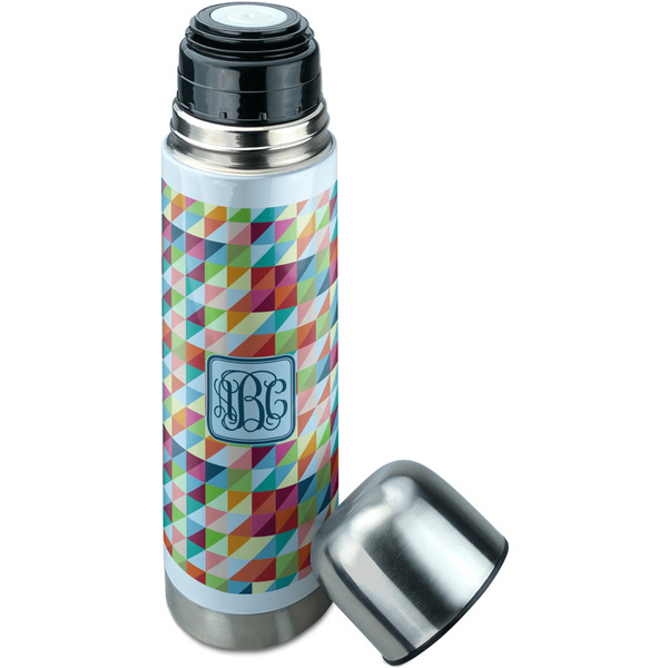 Retro Triangles Thermos - Lid Off