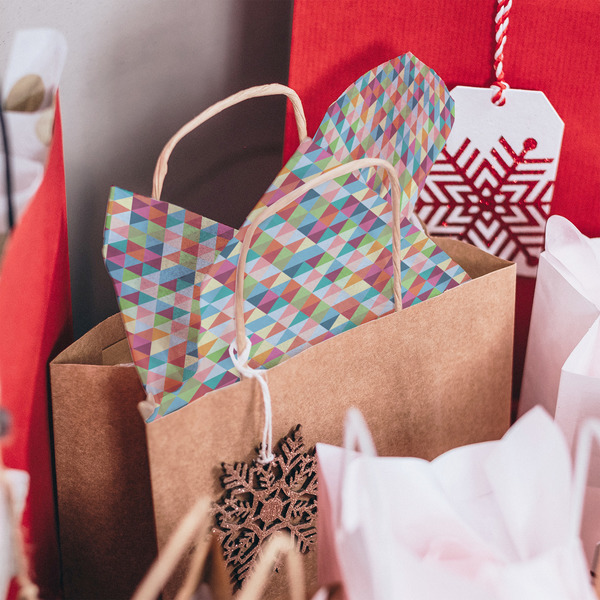 Retro Triangles Tissue Paper - In Gift Bag