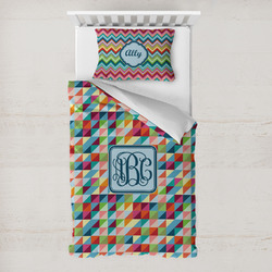 Retro Triangles Toddler Bedding w/ Monogram