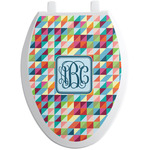 Retro Triangles Toilet Seat Decal - Elongated (Personalized)