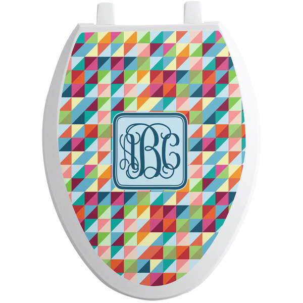 Retro Triangles Toilet Seat Decal (Personalized)