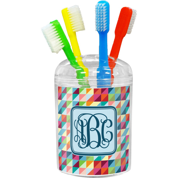 Custom Retro Triangles Toothbrush Holder (Personalized)