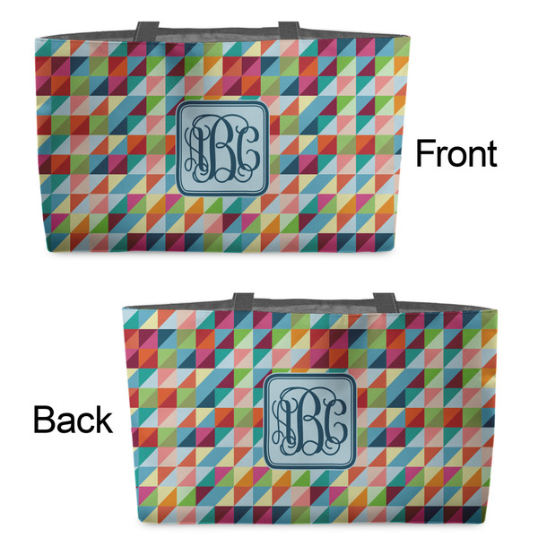 Retro Triangles Tote w/Black Handles - Front & Back Views