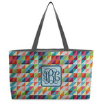 Retro Triangles Beach Totes Bag - w/ Black Handles (Personalized)