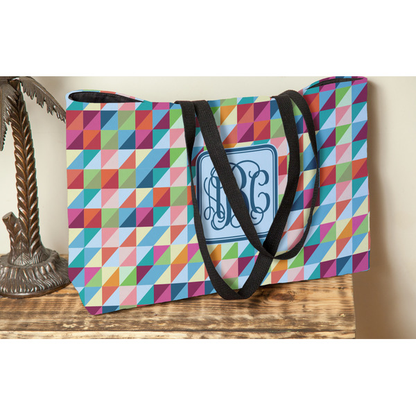 Retro Triangles Tote w/Black Handles - Lifestyle View