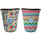 Retro Triangles Trash Can Black - Front and Back - Apvl