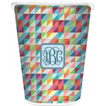 Retro Triangles Waste Basket - Double Sided (White) (Personalized)