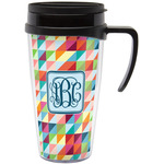 Retro Triangles Acrylic Travel Mug with Handle (Personalized)