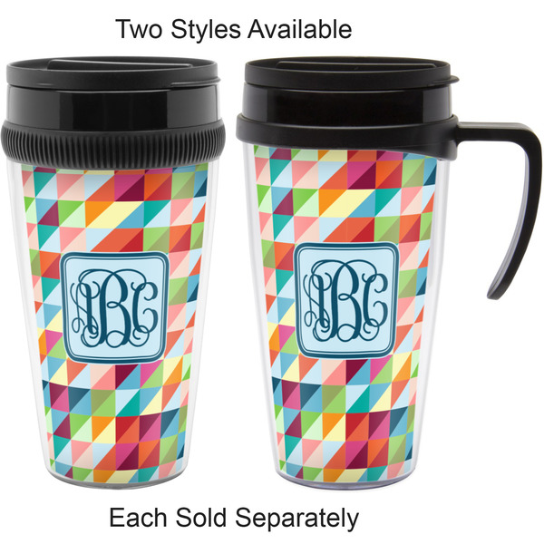 Retro Triangles Travel Mugs - with & without Handle