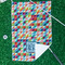Retro Triangles Waffle Weave Golf Towel - In Context