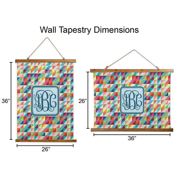 Retro Triangles Wall Hanging Tapestries - Parent/Sizing