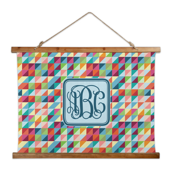 Custom Retro Triangles Wall Hanging Tapestry - Wide (Personalized)