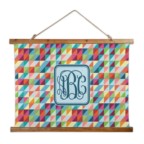Custom Retro Triangles Wall Hanging Tapestry - Wide (Personalized)