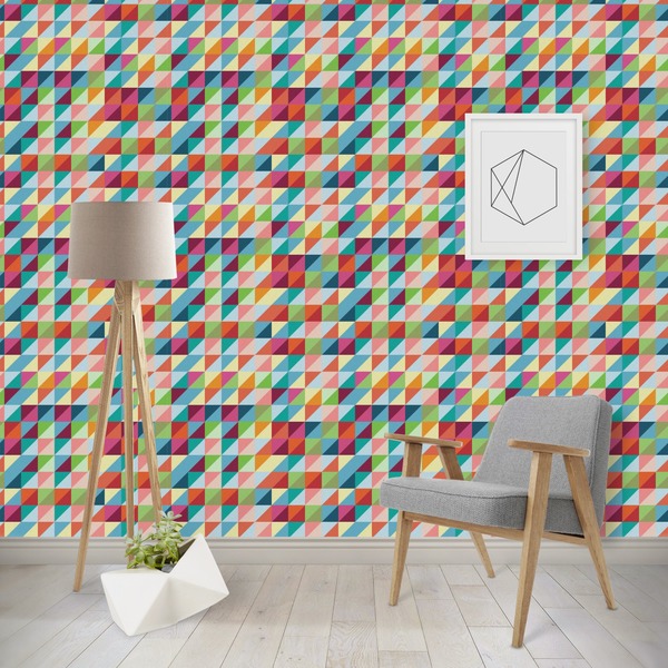 Custom Retro Triangles Wallpaper & Surface Covering