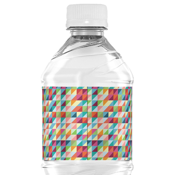Retro Triangles Water Bottle Label - Back View
