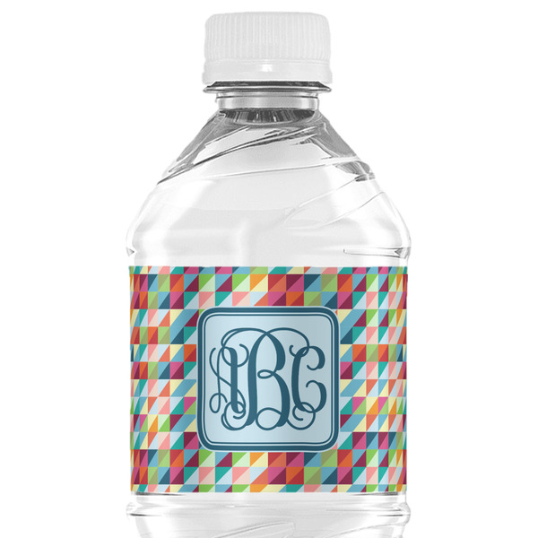 Custom Retro Triangles Water Bottle Labels - Custom Sized (Personalized)
