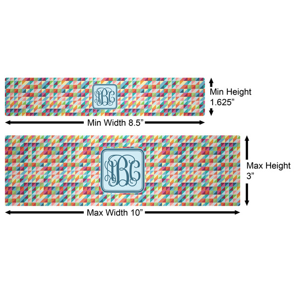 Retro Triangles Water Bottle Labels w/ Dimensions