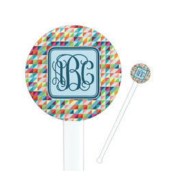Retro Triangles Round Plastic Stir Sticks (Personalized)