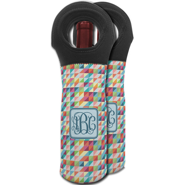 Retro Triangles Wine Tote Bag - MAIN