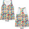 Retro Triangles Womens Racerback Tank Tops - Medium - Front and Back