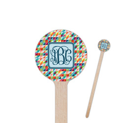 Retro Triangles Round Wooden Stir Sticks (Personalized)
