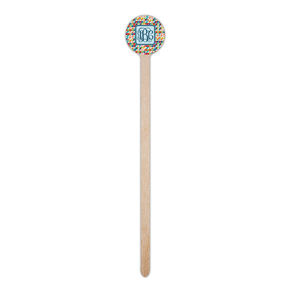 Retro Triangles Wooden 6" Stir Stick - Round - Single Stick